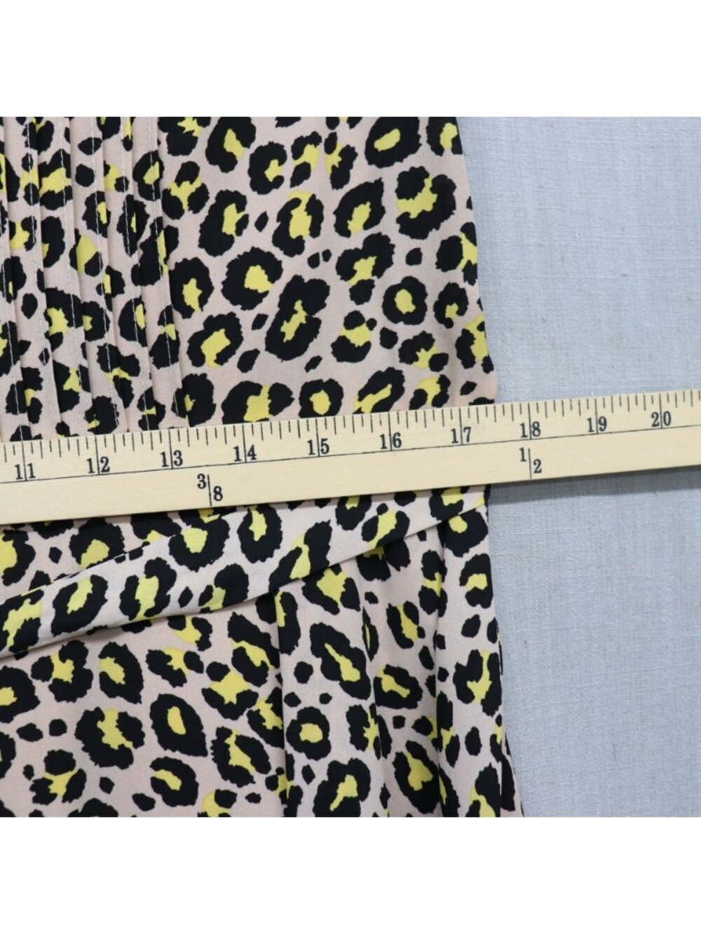 Nanette Lepore Leopard Print Pintuck Midi Dress 16 XL Sleeveless Fit & Flare - Picture 12 of 14